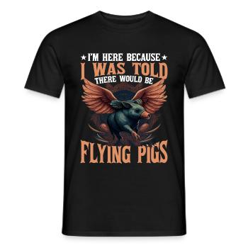 On m’a dit qu’il y aurait des cochons volants 17 - T-shirt homme - noir - Devant - AI Model Male 178 light (178cm)