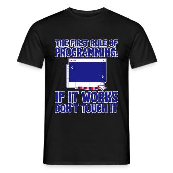 Règle de programmation, si ça marche, n’y touchez pas 4 - T-shirt homme - noir - Devant - AI Model Male 178 light (178cm)
