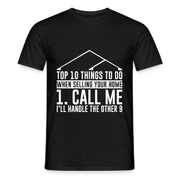 Top 10 des choses à faire lors de la vente de votre maison 4 - T-shirt homme - noir - Devant - AI Model Male 178 light (178cm)