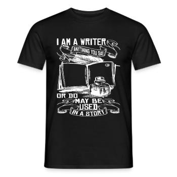 Tout ce que vous dites ou faites peut être utilisé dans une histoire 32 - T-shirt homme - noir - Devant - AI Model Male 178 light (178cm)