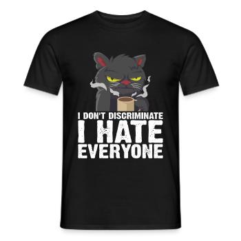 I Don't Discriminate I Hate Everyone 18 - Men's T-Shirt - black - Front - AI Model Male 178 light (178cm)