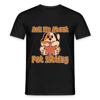 Posez-moi des questions sur Pet Sitting 2 - T-shirt homme - noir - Devant - AI Model Male 178 light (178cm)