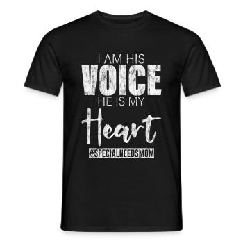 Je suis sa voix, il est mon cœur #specialneedsmom 3 - T-shirt homme - noir - Devant - AI Model Male 178 light (178cm)