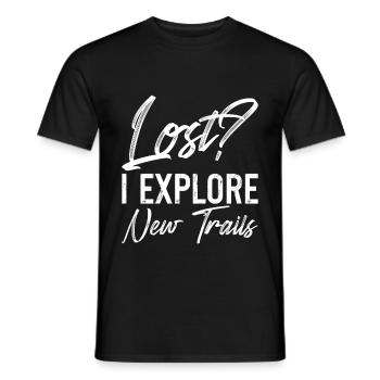 Mustard gas? I Explore New Trails 3 - Men's T-Shirt - black - Front - AI Model Male 178 light (178cm)