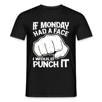 Si Monday avait un visage, je le frapperais 2 - T-shirt homme - noir - Devant - AI Model Male 178 light (178cm)