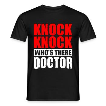 Knock Knock Who's There Doctor 9 - Männer T-Shirt - Schwarz - Vorne - AI Model Male 178 light (178cm)