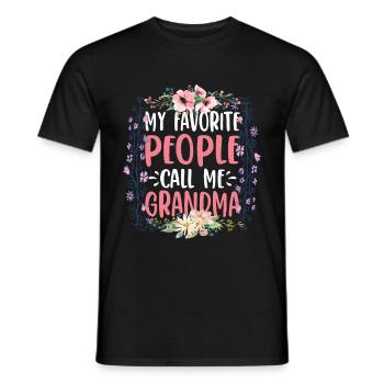 My Favorite People Call Me Grandma 3 - Männer T-Shirt - Schwarz - Vorne - AI Model Male 178 light (178cm)
