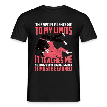 This Sport Pushes Me To My Limits 2 - Men's T-Shirt - black - Front - AI Model Male 178 light (178cm)