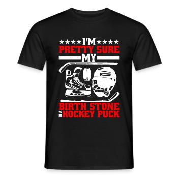 Je suis presque sûr que ma pierre de naissance est une rondelle de hockey 2 - T-shirt homme - noir - Devant - AI Model Male 178 light (178cm)
