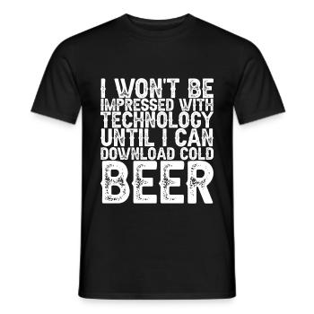 Until I Can Download Cold Beer 3 - Männer T-Shirt - Schwarz - Vorne - AI Model Male 178 light (178cm)