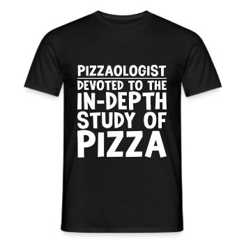 Pizzaologist, To The In-Depth Study Of Pizza - Men's T-Shirt - black - Front - AI Model Male 178 light (178cm)