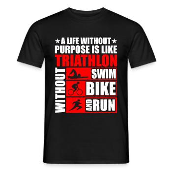Is Like Triathlon Without Swim Bike And Run 3 - Men's T-Shirt - black - Front - AI Model Male 178 light (178cm)