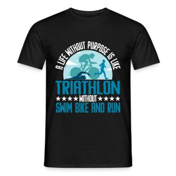 C’est comme un triathlon sans natation, vélo et course - T-shirt homme - noir - Devant - AI Model Male 178 light (178cm)