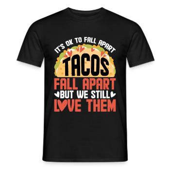 C’est correct de s’effondrer, les tacos s’effondrent 2 - T-shirt homme - noir - Devant - AI Model Male 178 light (178cm)