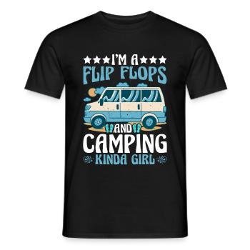 Je suis une fille de Flip Flops et de Camping - T-shirt homme - noir - Devant - AI Model Male 178 light (178cm)