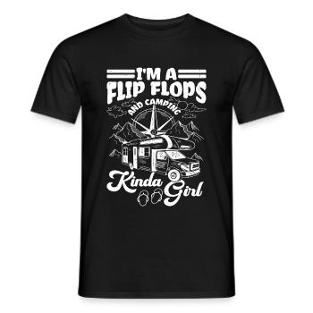 Je suis une Flip Flops Et Camping Kinda Girl 2 - T-shirt homme - noir - Devant - AI Model Male 178 light (178cm)