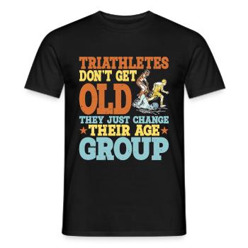 Triathletes Don't Get Old 2 - Men's T-Shirt - black - Front - AI Model Male 178 light (178cm)