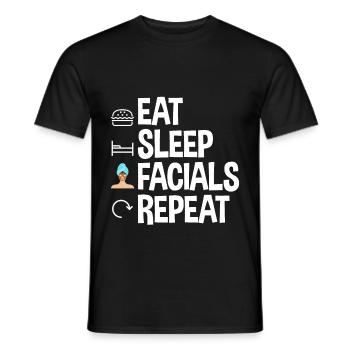 Manger dormir Soins du visage Répéter 2 - T-shirt homme - noir - Devant - AI Model Male 178 light (178cm)