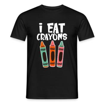 I Eat Crayons 4 - Männer T-Shirt - Schwarz - Vorne - AI Model Male 178 light (178cm)