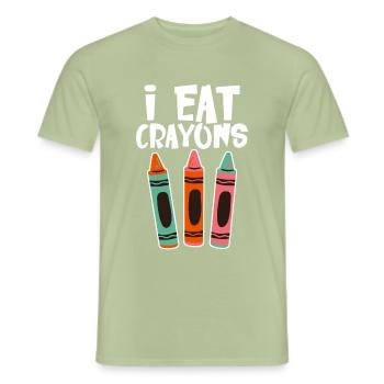 I Eat Crayons 4 - Men's T-Shirt - sage - Front - AI Model Male 178 light (178cm)
