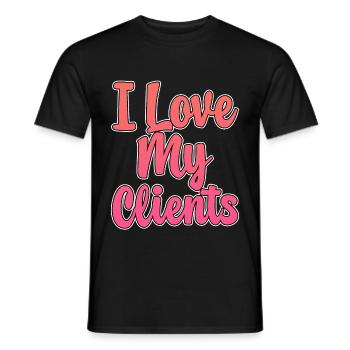 I Love My Clients - Men's T-Shirt - black - Front - AI Model Male 178 light (178cm)