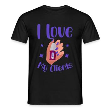 I Love My Clients 4 - Men's T-Shirt - black - Front - AI Model Male 178 light (178cm)