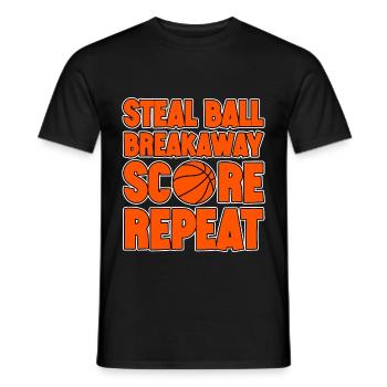 Steal Ball Breakaway Score Repeat 2 - Men's T-Shirt - black - Front - AI Model Male 178 light (178cm)