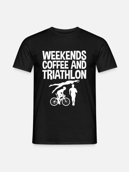 Weekends Coffee And Triathlon 2 - Männer T-Shirt - Schwarz