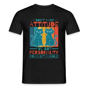 Je n’ai pas d’attitude 6 - T-shirt homme - noir - Devant - AI Model Male 178 light (178cm)
