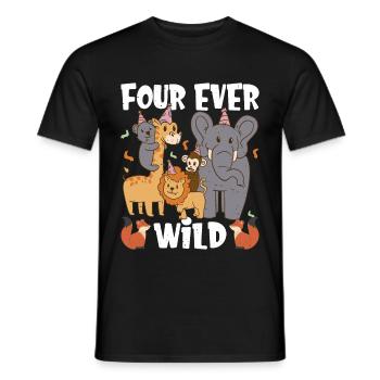 Four Ever Wild 53 - Männer T-Shirt - Schwarz - Vorne - AI Model Male 178 light (178cm)