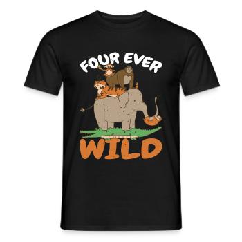 Four Ever Wild 52 - Männer T-Shirt - Schwarz - Vorne - AI Model Male 178 light (178cm)