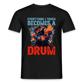 Everything I Touch Becomes A Drum 16 - Männer T-Shirt - Schwarz - Vorne - AI Model Male 178 light (178cm)