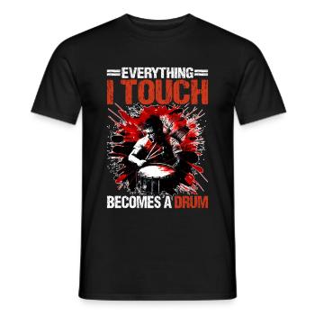 Tout ce que je touche devient un tambour 17 - T-shirt homme - noir - Devant - AI Model Male 178 light (178cm)