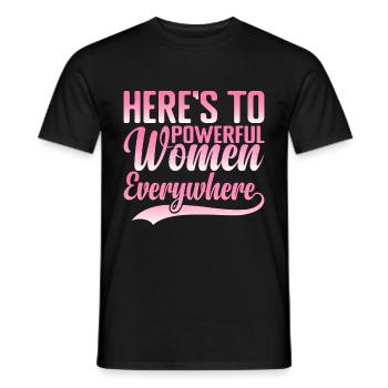 Voici aux femmes puissantes partout dans le monde 6 - T-shirt homme - noir - Devant - AI Model Male 178 light (178cm)