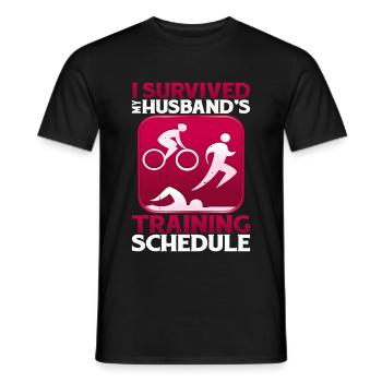 I Survived My Husband's Training Schedule 20 - Männer T-Shirt - Schwarz - Vorne - AI Model Male 178 light (178cm)
