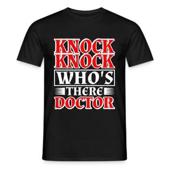 Knock Knock Who's There Doctor 12 - Men's T-Shirt - black - Front - AI Model Male 178 light (178cm)