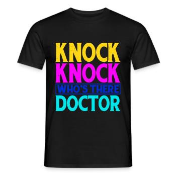 Knock Knock Who's There Doctor 13 - Männer T-Shirt - Schwarz - Vorne - AI Model Male 178 light (178cm)