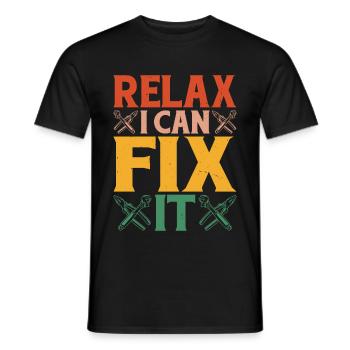 Relax I Can Fix It 14 - Men's T-Shirt - black - Front - AI Model Male 178 light (178cm)