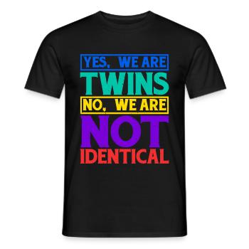 Yes, We Are Twins, No, We Are Not Identical 10 - Men's T-Shirt - black - Front - AI Model Male 178 light (178cm)