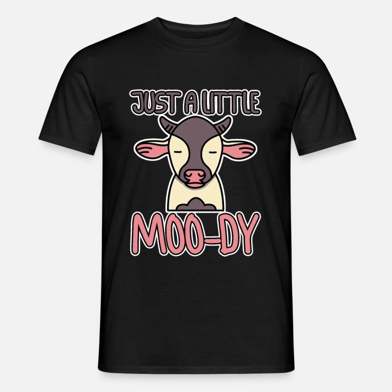 Just A Little Moo-dy - Männer T-Shirt - Schwarz