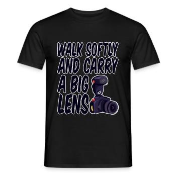 Marchez doucement et portez une grande lentille 4 - T-shirt homme - noir - Devant - AI Model Male 178 light (178cm)