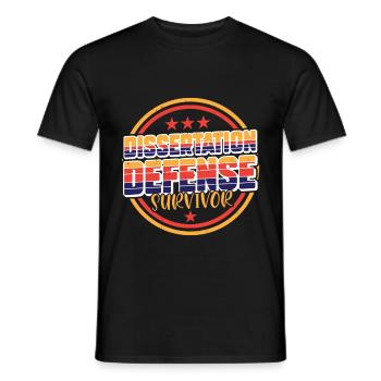Dissertation Defense Survivor 7 - Men's T-Shirt - black - Front - AI Model Male 178 light (178cm)
