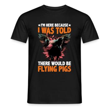 On m’a dit qu’il y aurait des cochons volants 2057 - T-shirt homme - noir - Devant - AI Model Male 178 light (178cm)