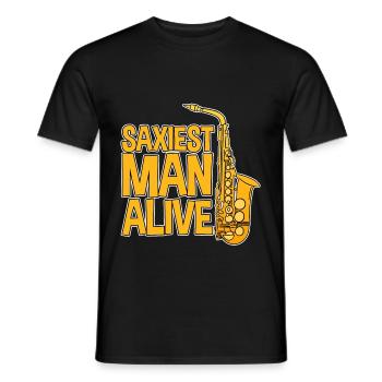 Saxiest Man Alive - Männer T-Shirt - Schwarz - Vorne - AI Model Male 178 light (178cm)