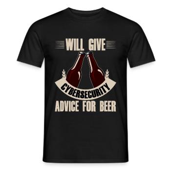 Will Give Cybersecurity Advice For Beer 4 - Men's T-Shirt - black - Front - AI Model Male 178 light (178cm)
