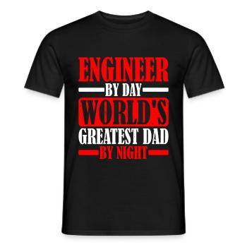 Engineer By Day, World's Greatest Dad By Night 2 - Men's T-Shirt - black - Front - AI Model Male 178 light (178cm)