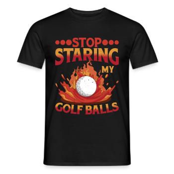 Arrête de regarder mes balles de golf - T-shirt homme - noir - Devant - AI Model Male 178 light (178cm)