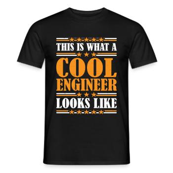 This Is What A Cool Engineer Looks Like 3 - Men's T-Shirt - black - Front - AI Model Male 178 light (178cm)