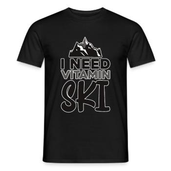 I Need Vitamin Ski 2 - Men's T-Shirt - black - Front - AI Model Male 178 light (178cm)