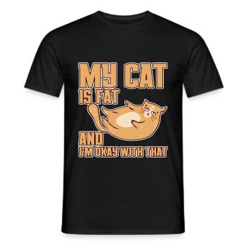 Mon chat est gros et je suis d’accord avec ça 4 - T-shirt homme - noir - Devant - AI Model Male 178 light (178cm)